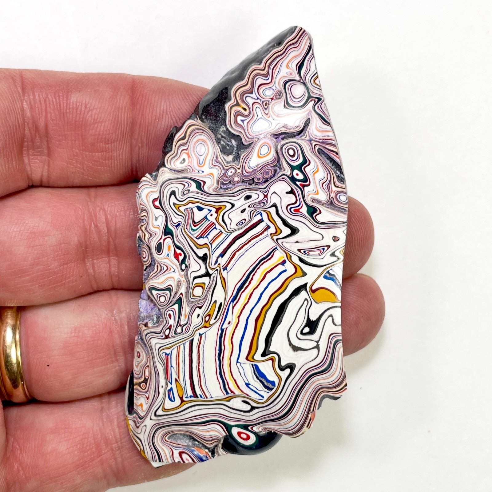DVH Kenworth Truck Fordite Polished Face Specimen Chillicothe Ohio Ass. (6989)