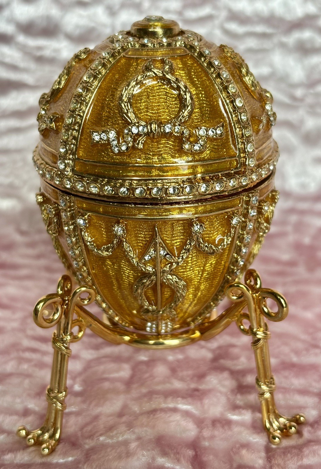 Fabergé Imperial Rosebud Egg Gold in Original Box No COA Fabergé Imperial Rosebud Egg Gold in Original Box No COA