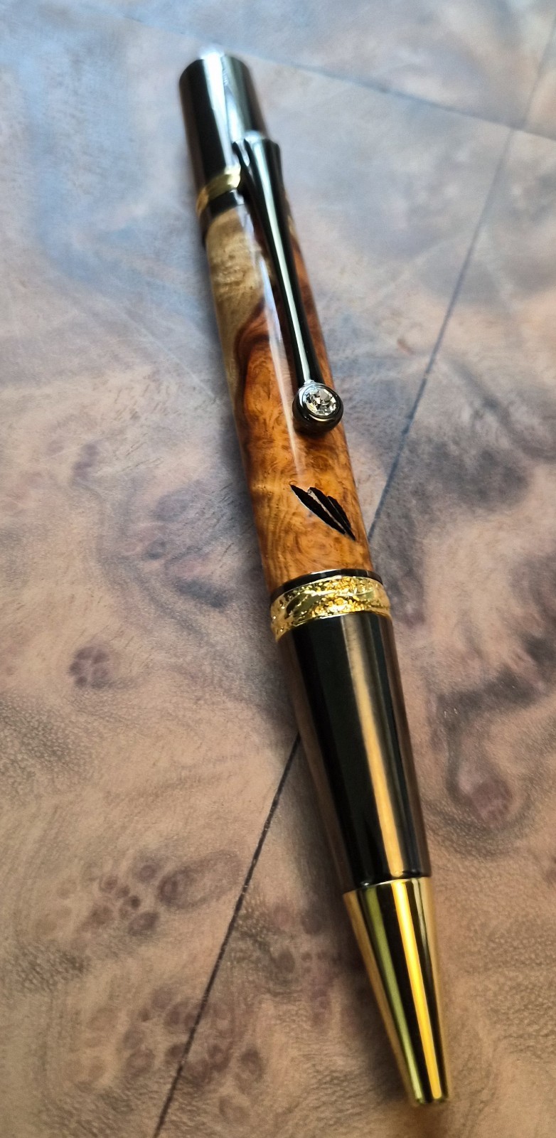 Handcrafted Amboyna Burl Majestic Squire Twist Pen - Premium Finish Handcrafted Amboyna Burl Majestic Squire Twist Pen - Premium Finish