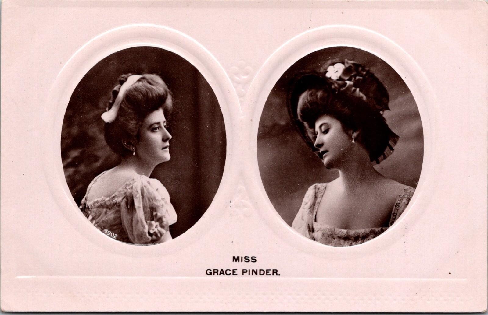 c1910 Stage Actress Miss Grace Pinder Postcard RPPC Dual Photos T28 c1910 Stage Actress Miss Grace Pinder Postcard RPPC Dual Photos T28