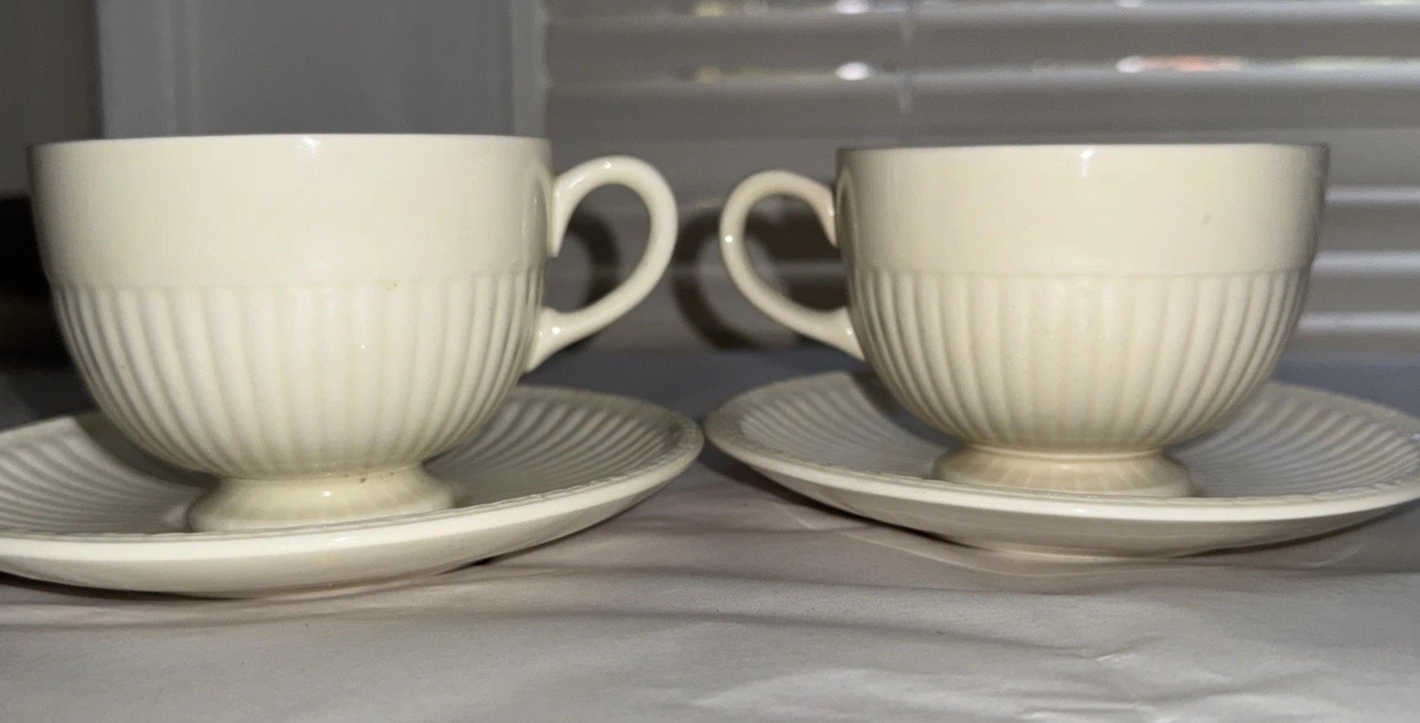 Two Wedgwood Edme Cups & Saucers sets Made In England. Both sold together Two Wedgwood Edme Cups & Saucers sets Made In England. Both sold together
