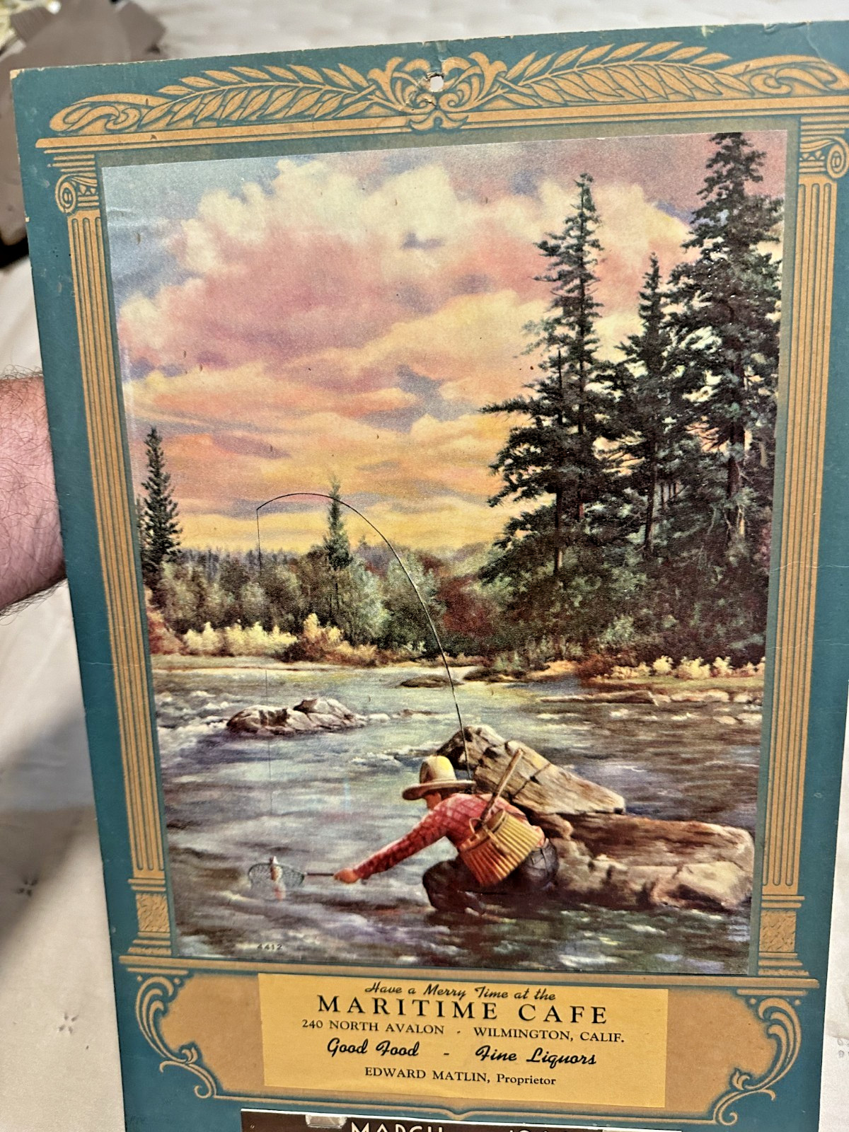 1931 Vintage fly fishing FISK TIRES Advertising Calendar cabin sporting decor 1931 Vintage fly fishing FISK TIRES Advertising Calendar cabin sporting decor