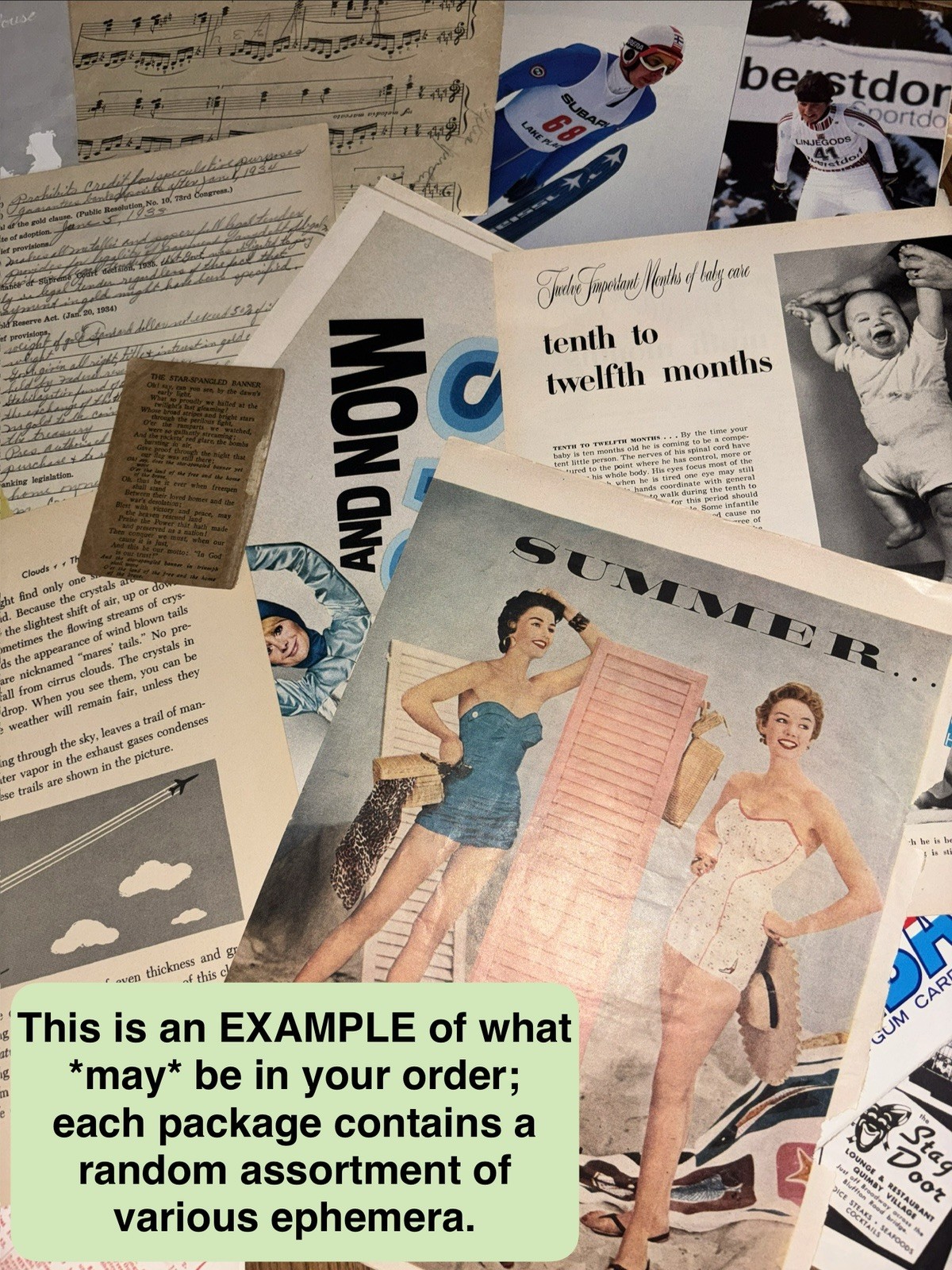 Ephemera Lot Junk Journal 100+ Pc Mixed Media Art Variety 1900-1999 Vtg Paper