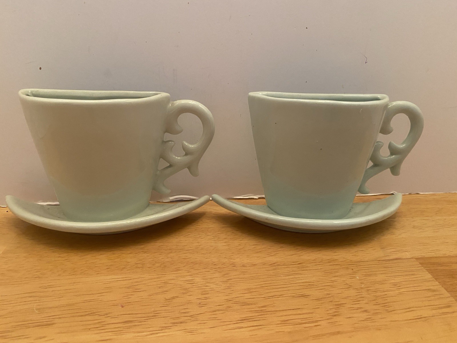 Vtg. Ceramic Wall Pockets, Set Of 2, Cottage Core/ Coffee Bar / Farmhouse 