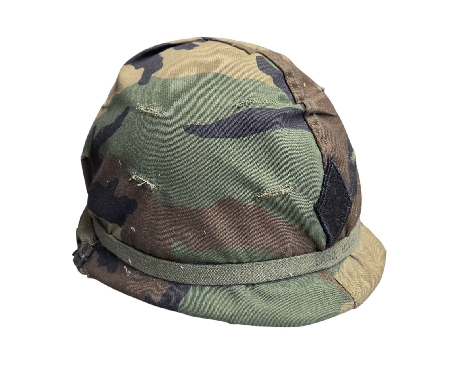 1980's US Army M1 Helmet w/ Liner, 5th ID Cover, Helmet Band 1980's US Army M1 Helmet w/ Liner, 5th ID Cover, Helmet Band
