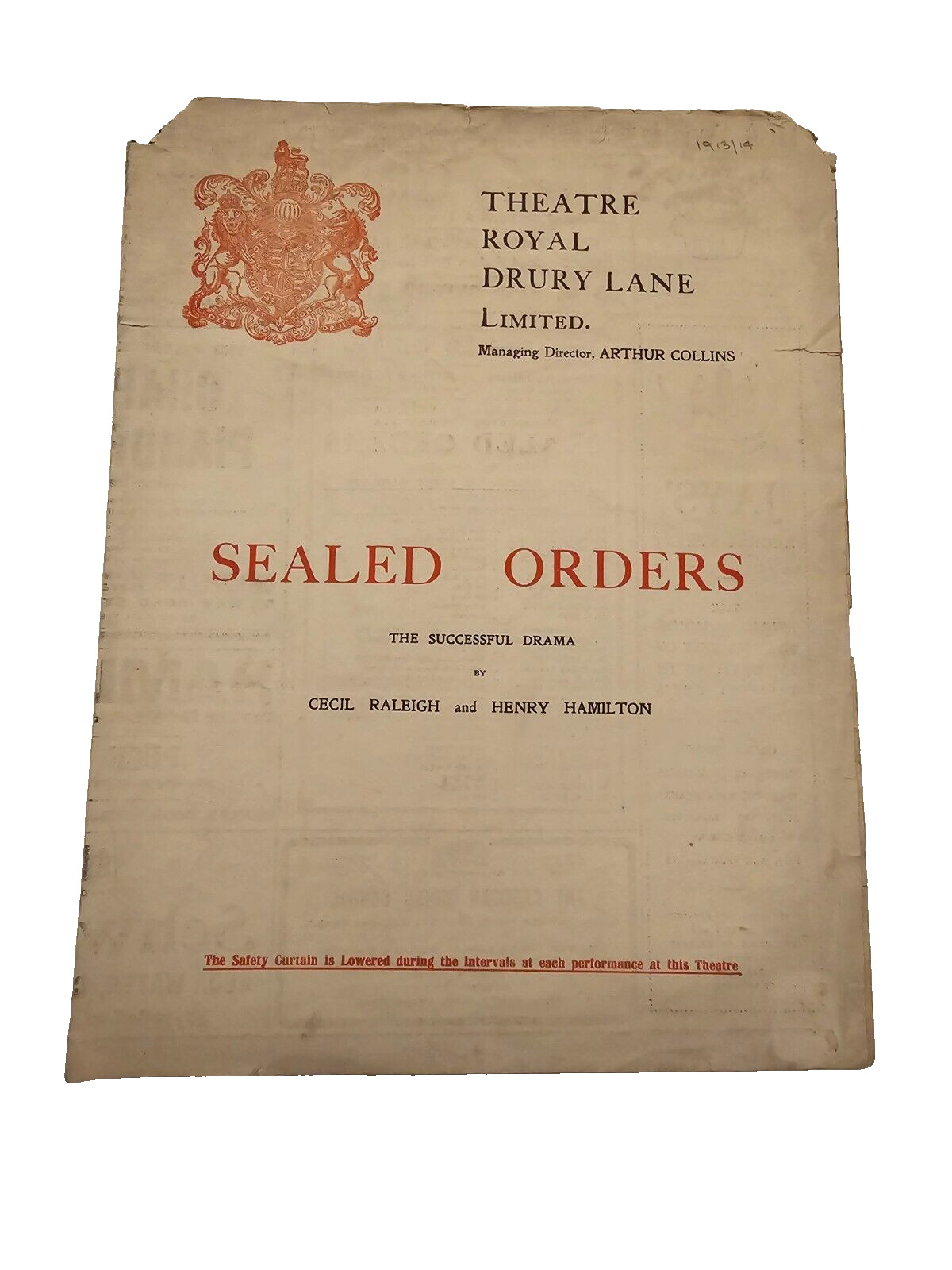 1914 Sealed Orders - C M Hallard Mildred Cottell Kenneth Douglas Fanny Brough