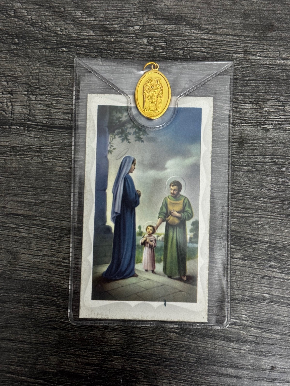 Vintage Catholic Holy Cards Religious Lot Holy Family Medal Made in Italy Vintage Catholic Holy Cards Religious Lot Holy Family Medal Made in Italy