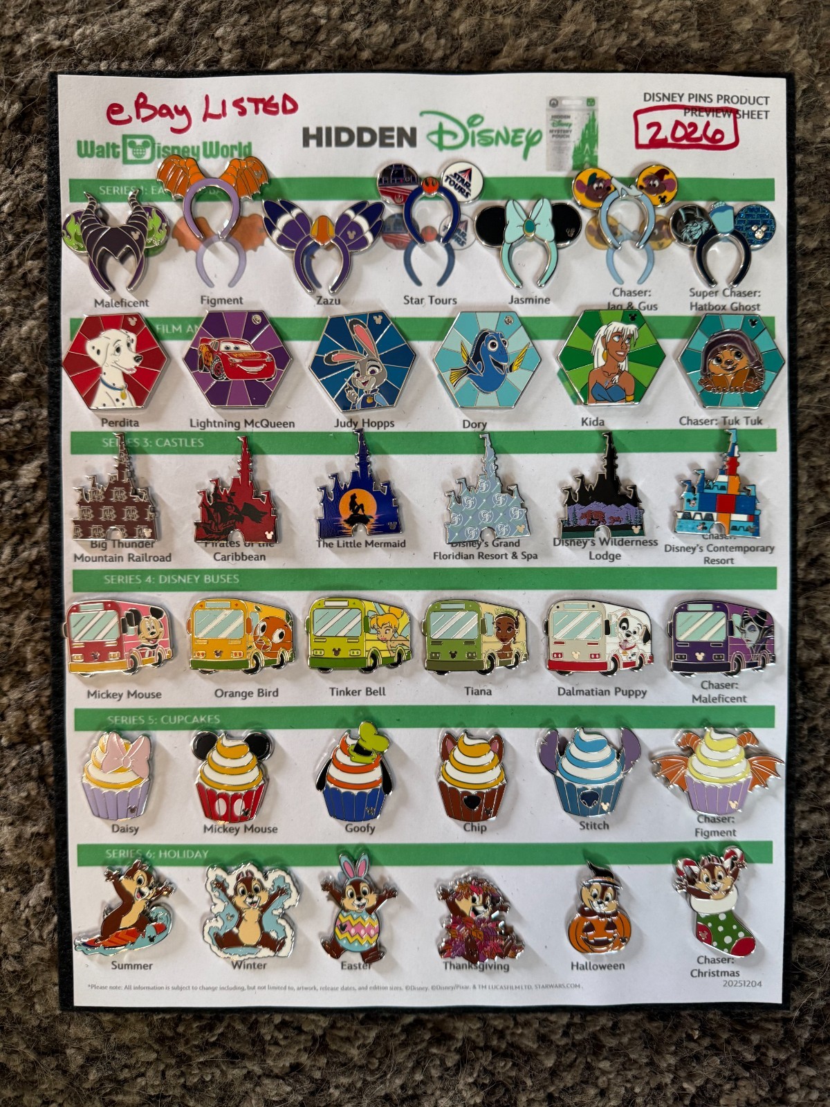 2026 WDW Hidden Mickey Pins Wave A Complete Set with All Chasers & Super Chaser 2026 WDW Hidden Mickey Pins Wave A Complete Set with All Chasers & Super Chaser