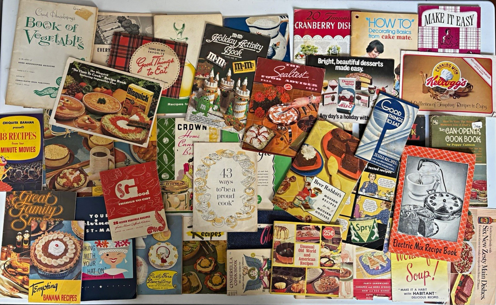 Vtg 41 cookbook pamphlets recipe booklets advertising ephemera lot 1920s-1980s.