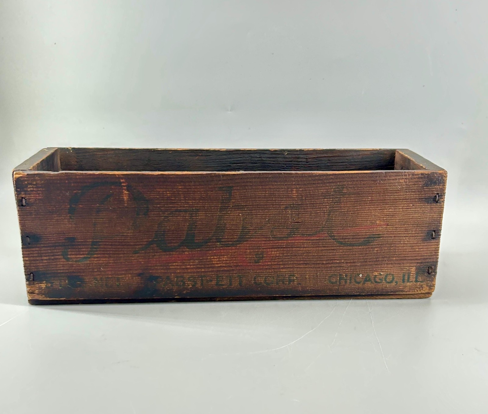 Antique Pabst-Ett Cheese Box, Wooden Advertising Crate, American Pabst Process