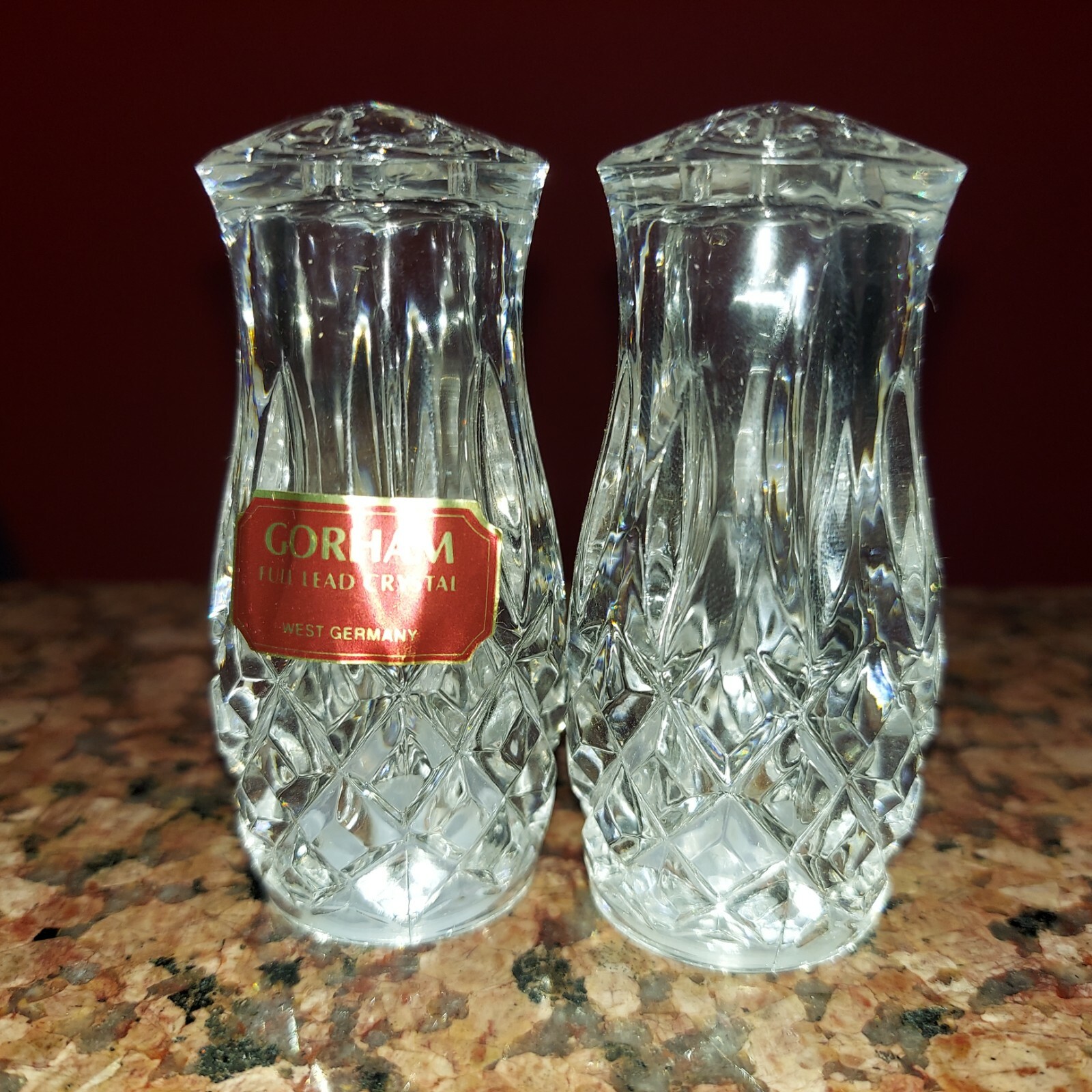 Gorham Crystal KING EDWARD Stoppered Shaker Set - Salt & Pepper - Germany - 3