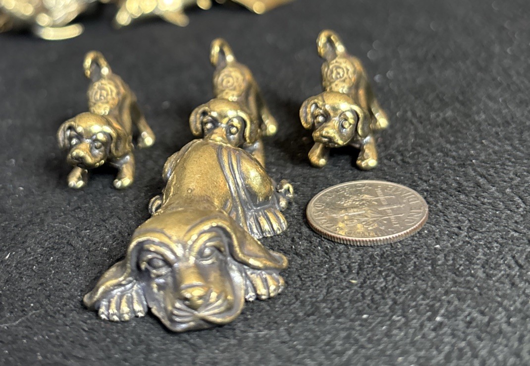 4 Brass Puppy Dog Animal Statue Small Sculpture mom and puppies 4 Brass Puppy Dog Animal Statue Small Sculpture mom and puppies