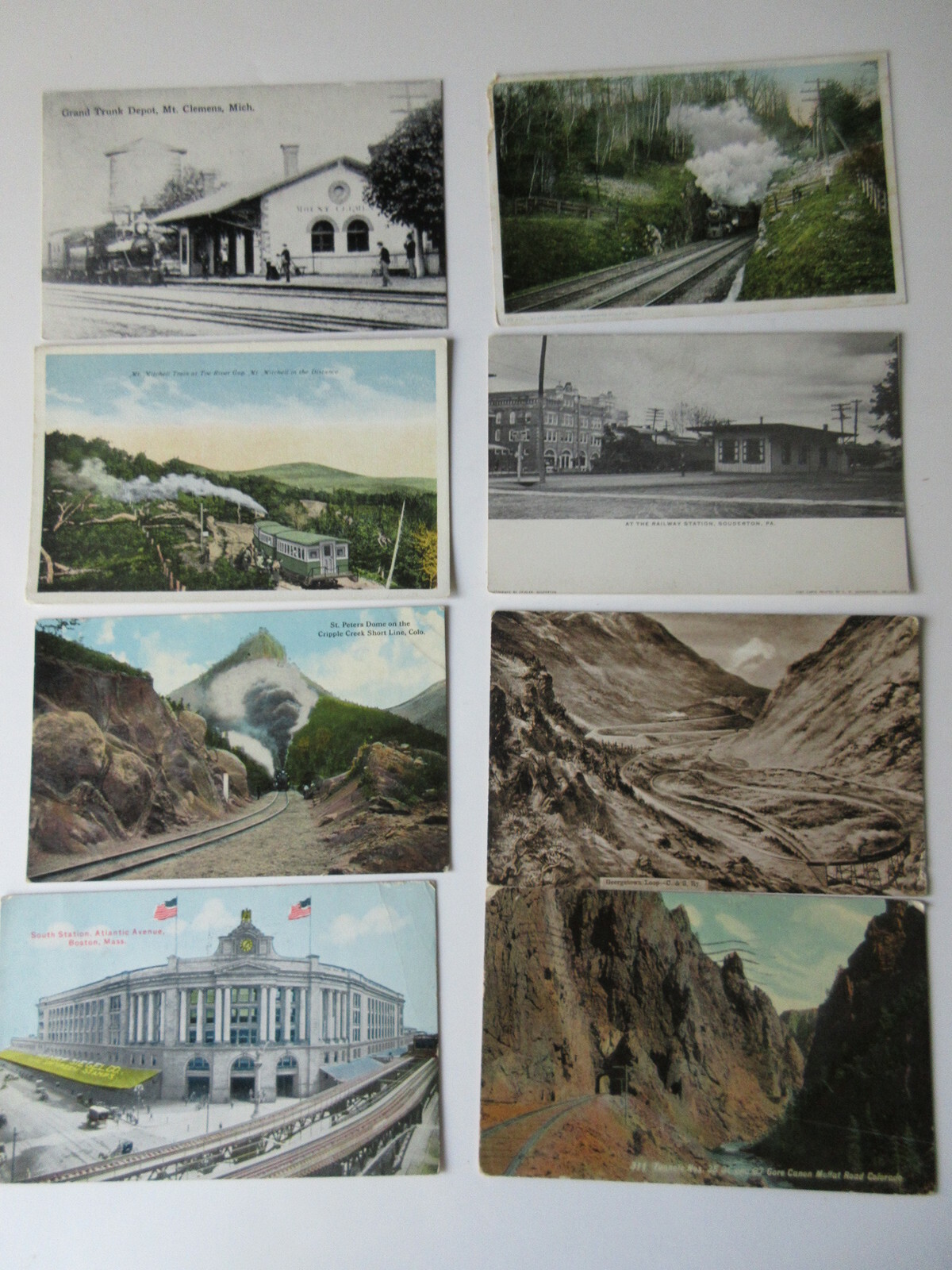 lot of 8 RAILROAD POSRCARDS vintage early 1900's lot of 8 RAILROAD POSRCARDS vintage early 1900's
