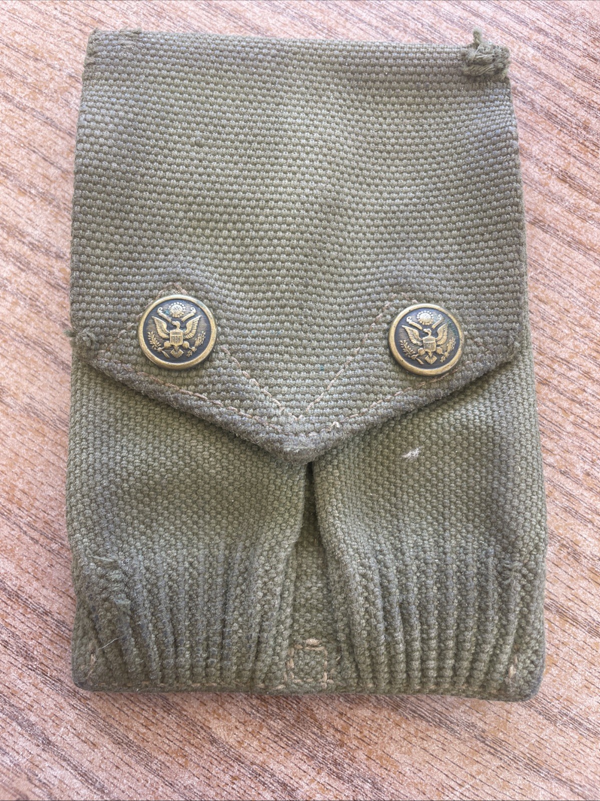 pre-WWI US Army M1910 Canvas 45acp Magazine Pouch w/Eagle Snap - Mills 1916 RARE pre-WWI US Army M1910 Canvas 45acp Magazine Pouch w/Eagle Snap - Mills 1916 RARE