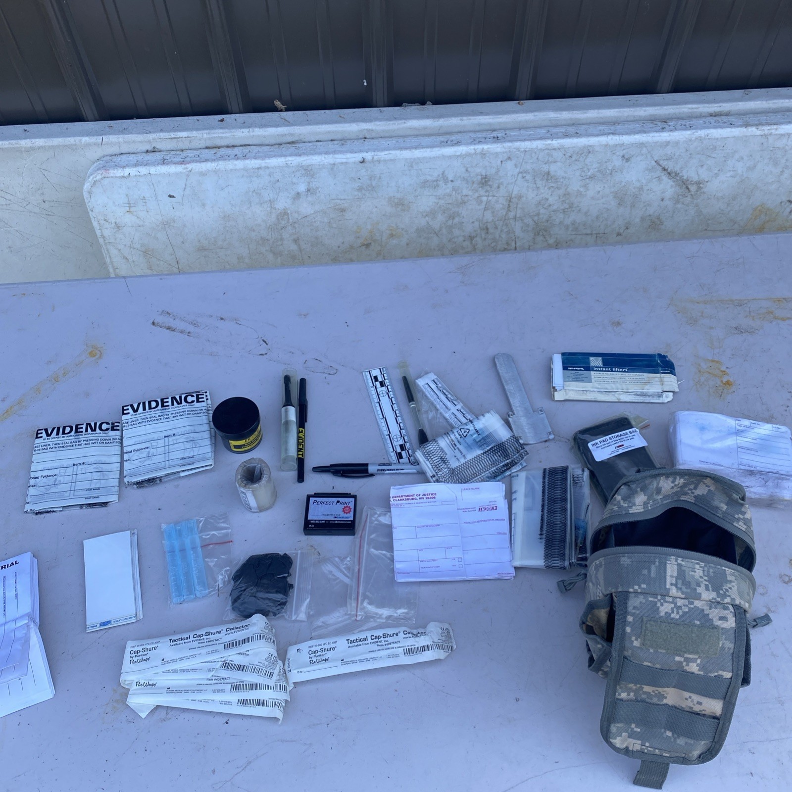 Rare US Military Issue Evident Evidence Collection Kit Complete in Pouch 8x7x6