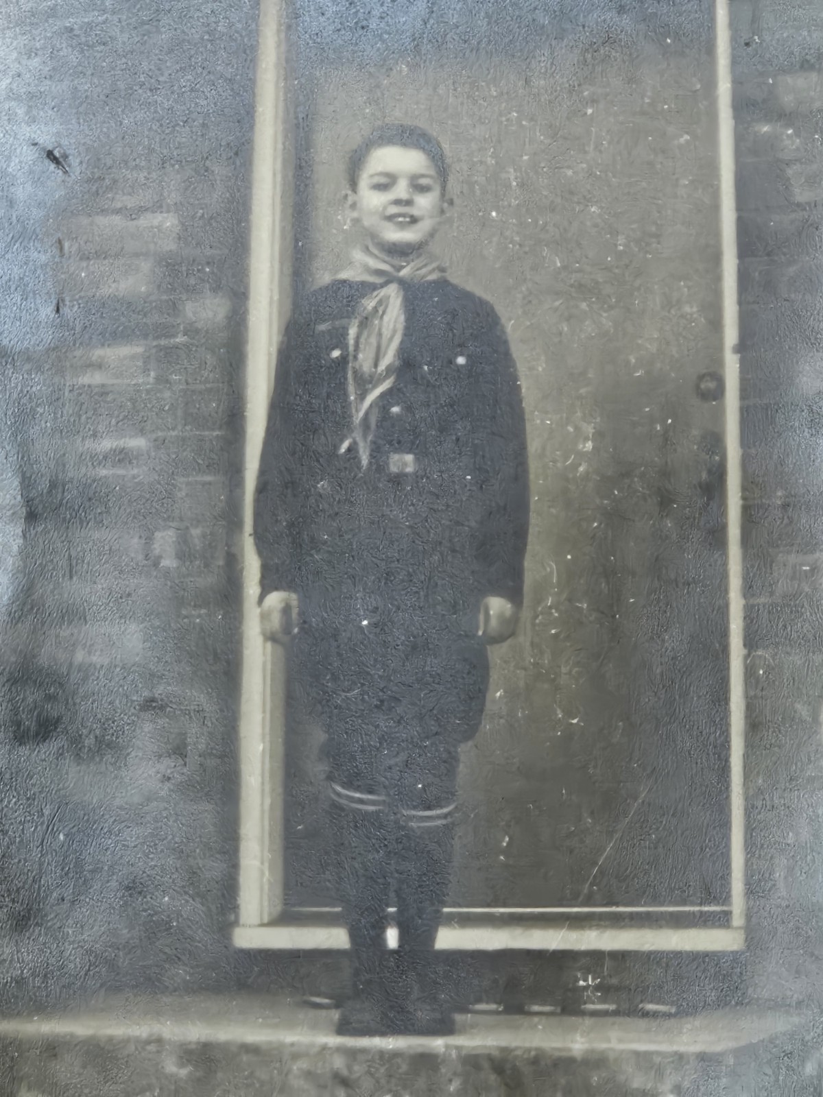 Vintage Boy Scout Uniform Photograph Silver Gelatin Snapshot Photo Child...
