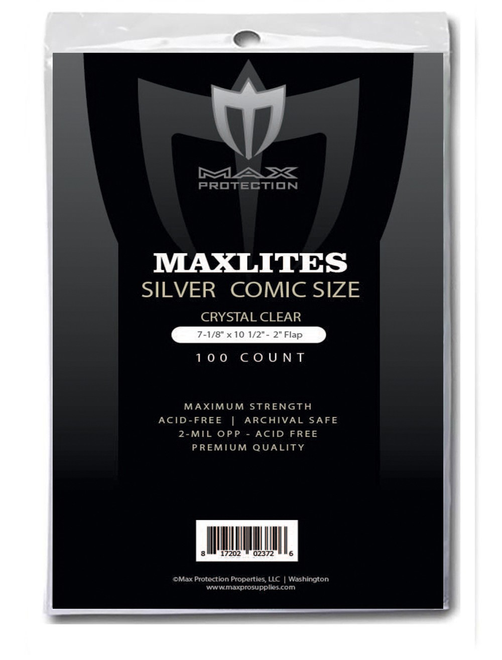 200 Max Pro Maxlites Premium Silver Comic Bags - Super Clear Acid Free Archival