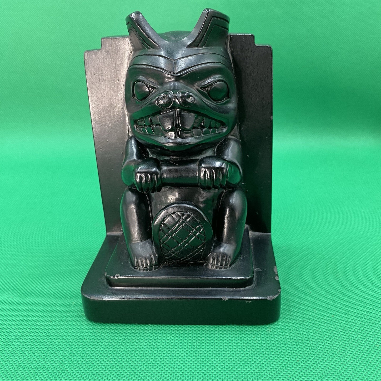 Haida Beaver Totem Animal Bookend Pacific Northwest 5.25\ Haida Beaver Totem Animal Bookend Pacific Northwest 5.25\