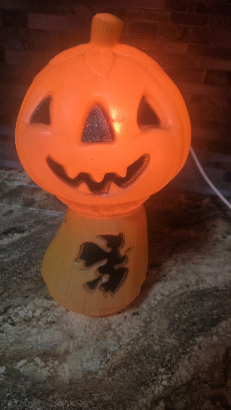 Vintage RARE Pumpkin On Haystack With Flying Witch Vintage RARE Pumpkin On Haystack With Flying Witch