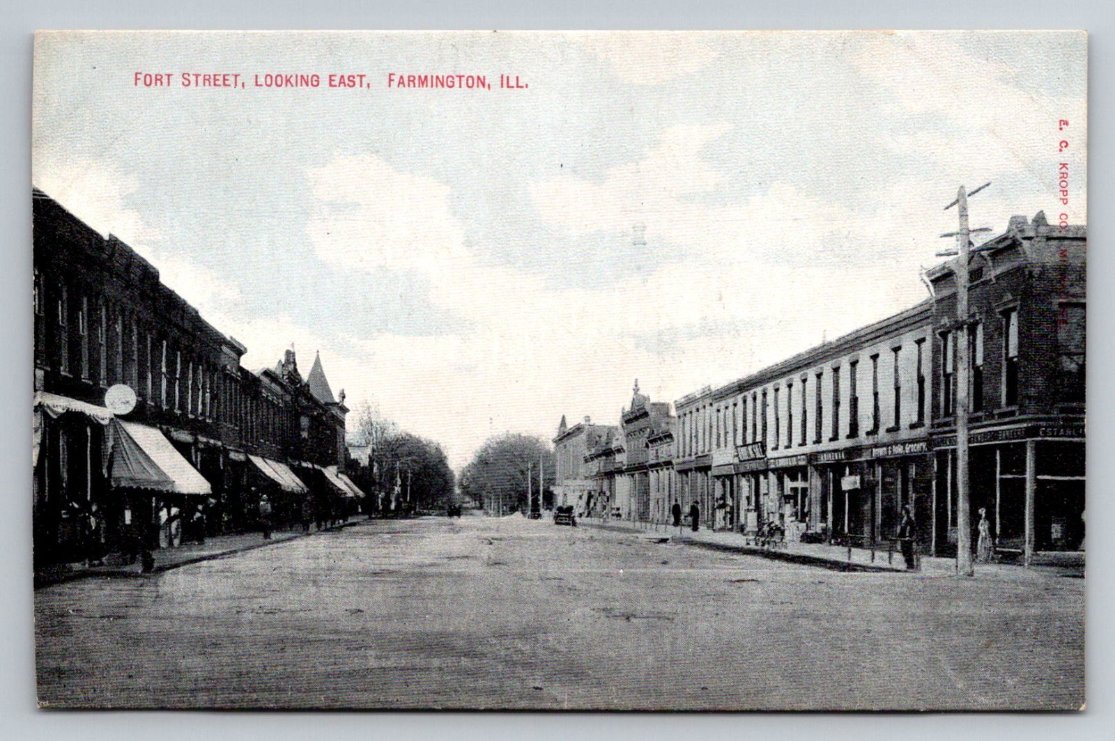 PC Illinois IL Farmington Fort Street Looking East C. 1915 PC Illinois IL Farmington Fort Street Looking East C. 1915