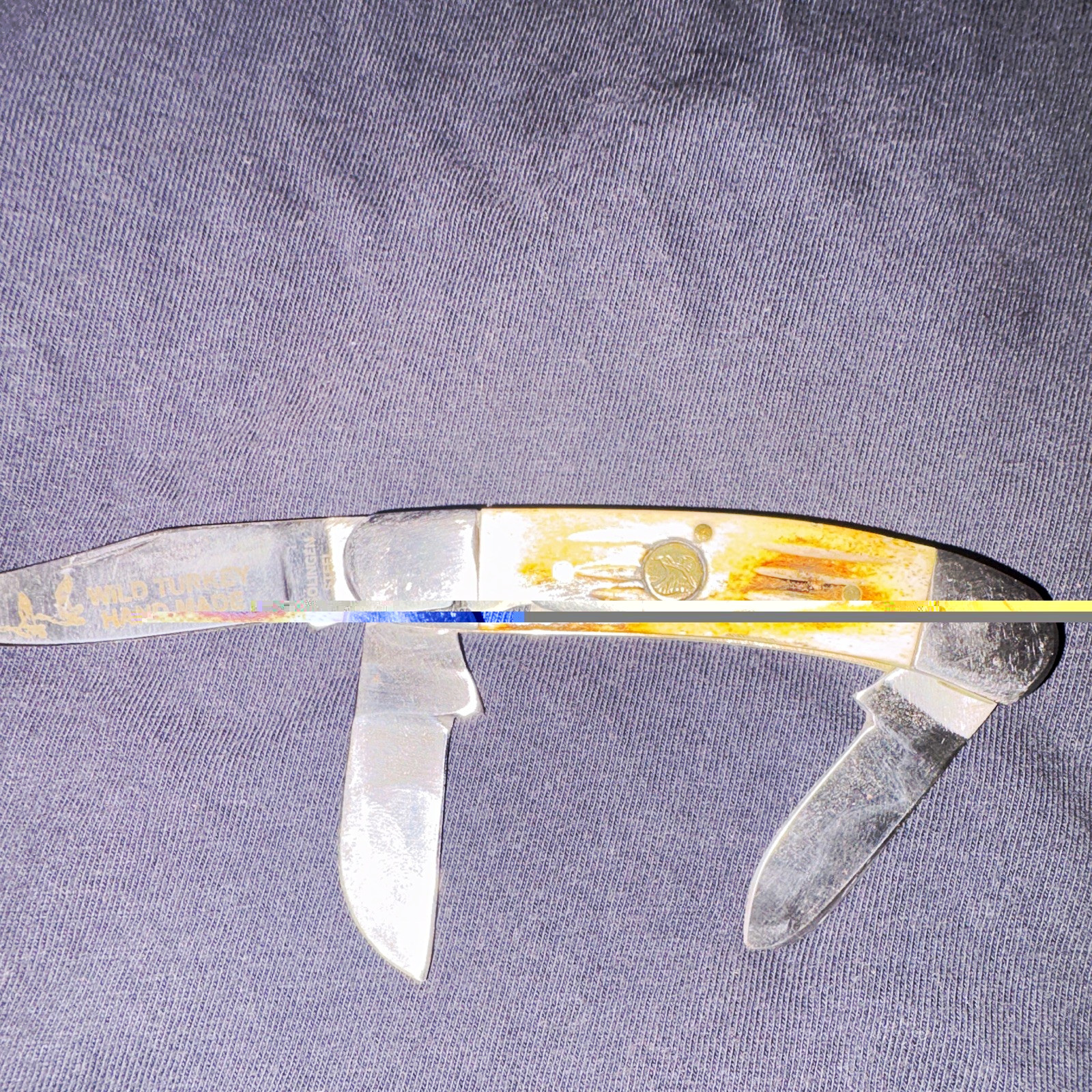 Wild Turkey Handmade 3-Blade Bone Handle Stainless Slipjoint Pocketknife 1986 Wild Turkey Handmade 3-Blade Bone Handle Stainless Slipjoint Pocketknife 1986