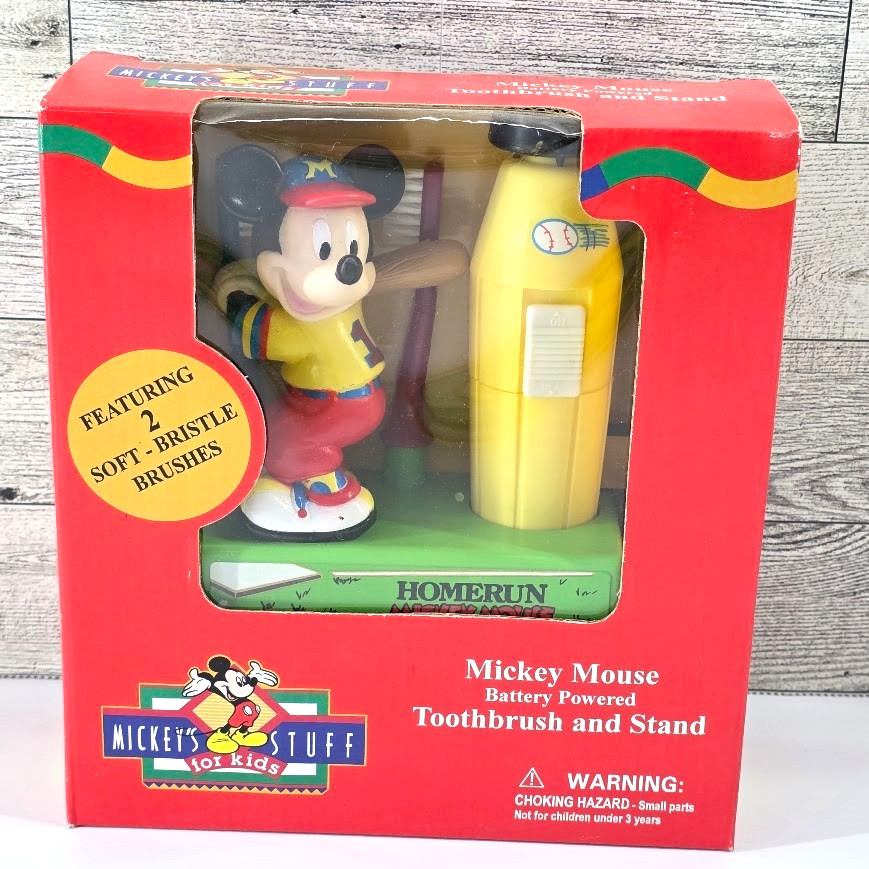 VTG Mickey's Stuff for Kids Mickey Mouse Battery Powered Toothbrush and Stand VTG Mickey's Stuff for Kids Mickey Mouse Battery Powered Toothbrush and Stand