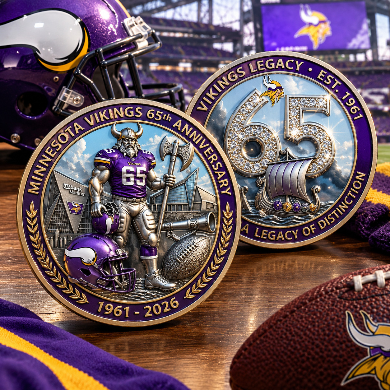 Minnesota Vikings 65th Anniversary Commemorative Coin