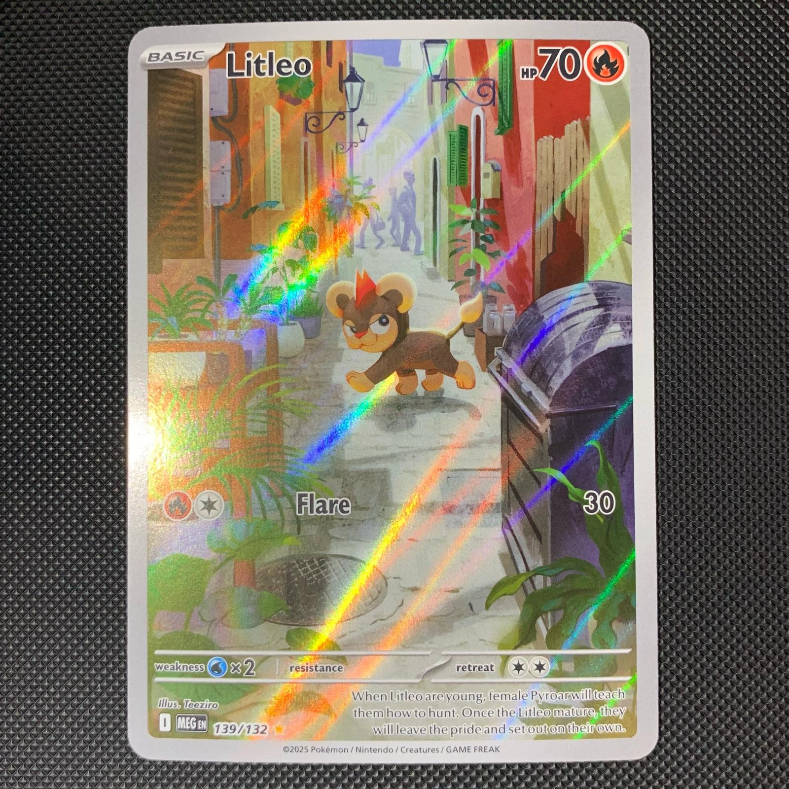 Litleo 139/132 Illustration Rare Mega Evolution Pokemon Holo Near Mint
