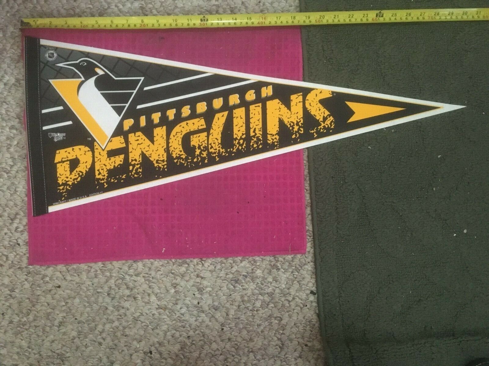Vintage NHL Pittsburgh Penguins Edition #1 Pennant WinCraft Hockey -FAST SHIPPER