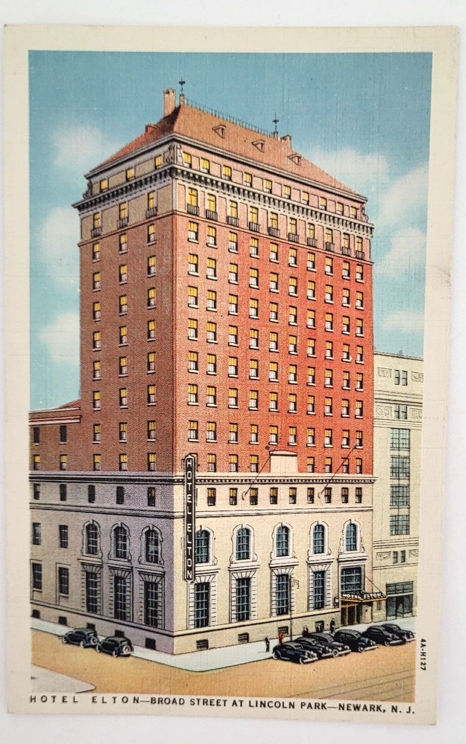 VTG 1934 NEWARK NJ PC Advertising HOTEL ELTON Teich Archives MINT