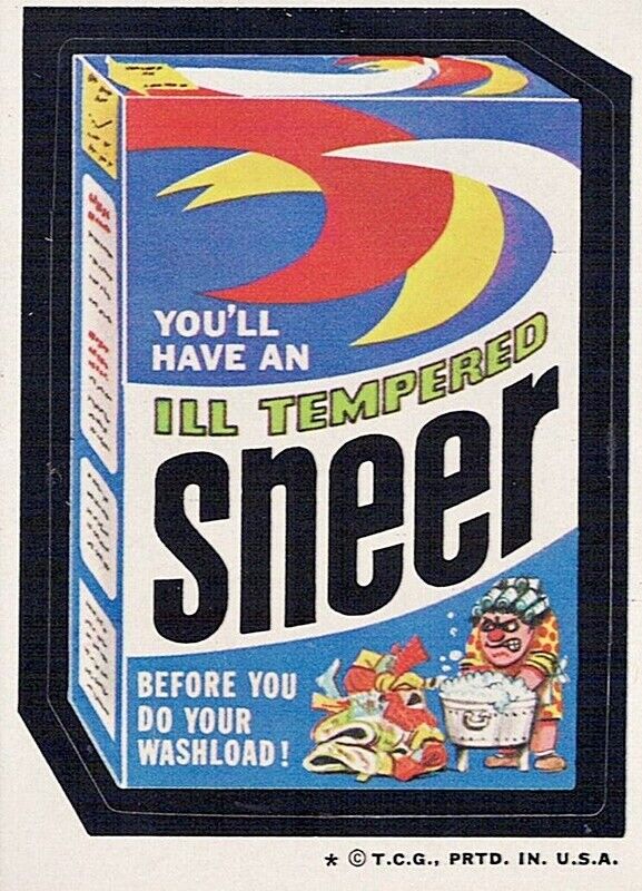 Topps 1973/74 Wacky Packages Sticker 5th Series Sneer Detergent Tan Back