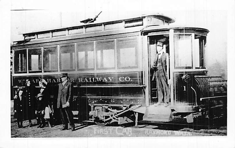 Postcard WA: RPPC Puget Sound & Willapa Harbor Railway, Raymond, c1915, Rare