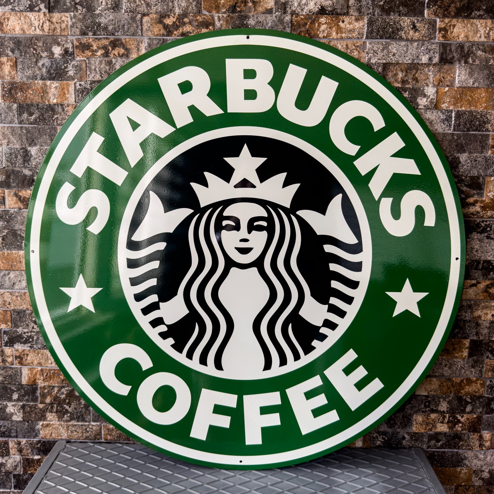 Vintage Starbucks Coffee  Heavy Metal Sign - XXL 