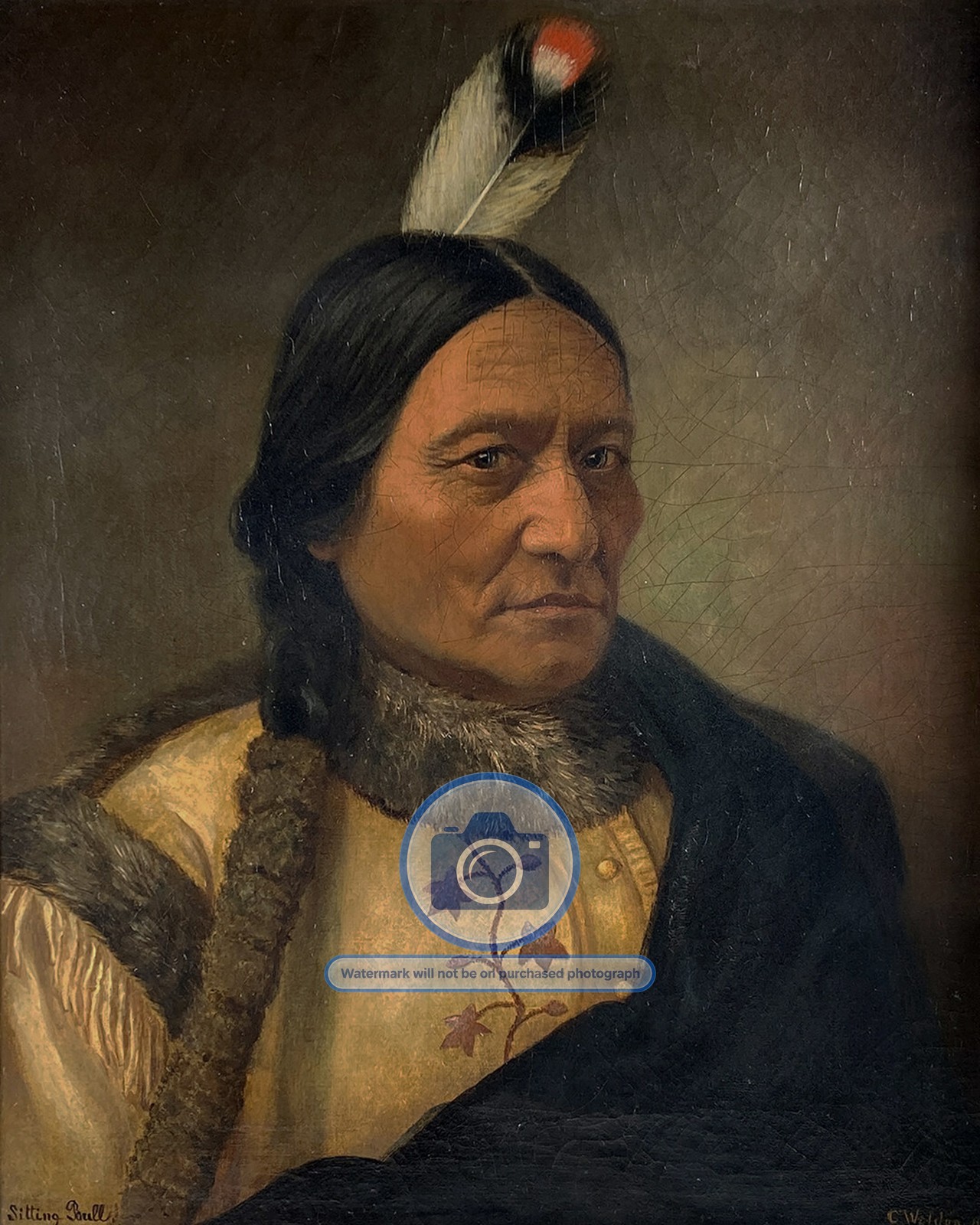 SITTING BULL PORTRAIT CAROLINE WELDON NATIVE AMERICAN 1890 8X10 PHOTO