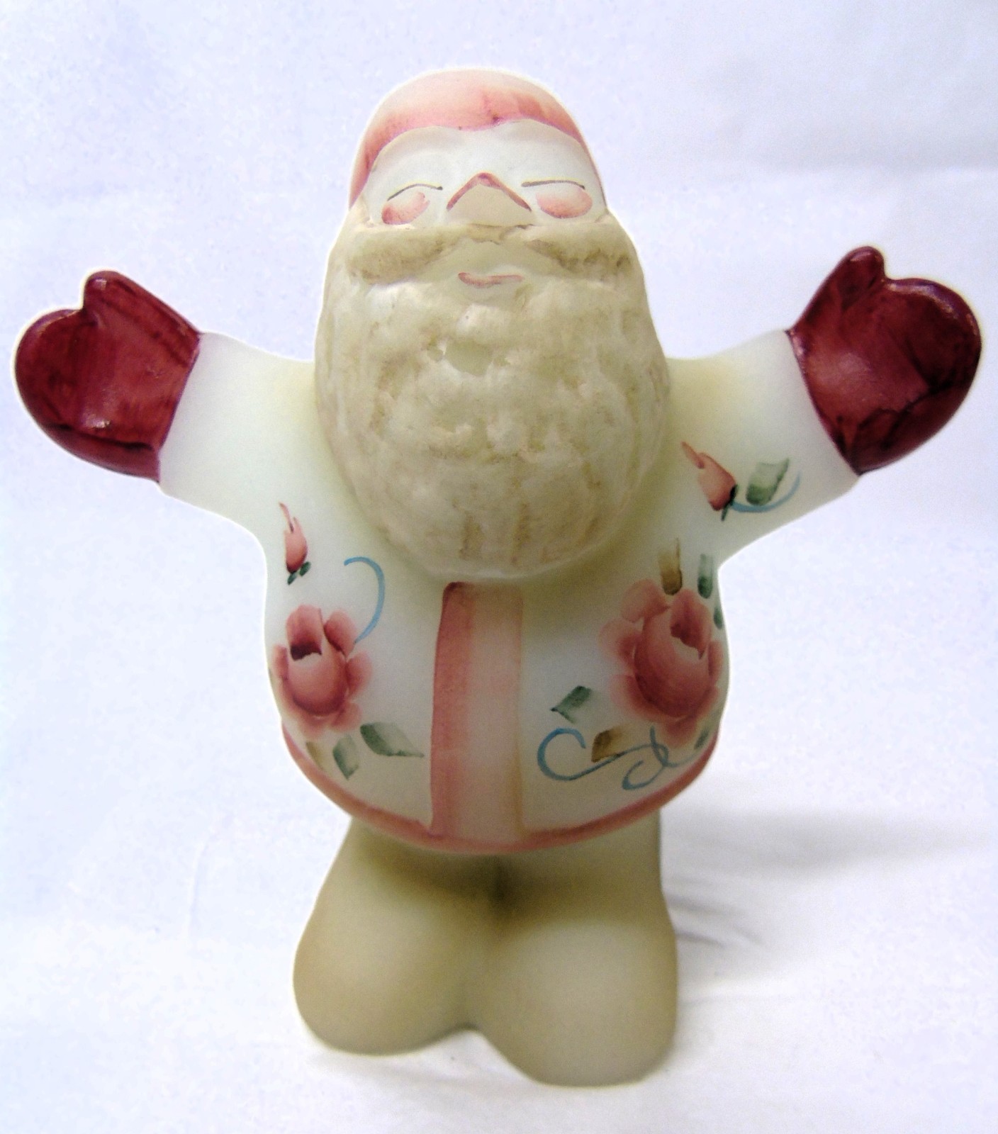 Vintage Fenton Hand Painted Santa Claus Open Arms Figurine J. Dowler b143