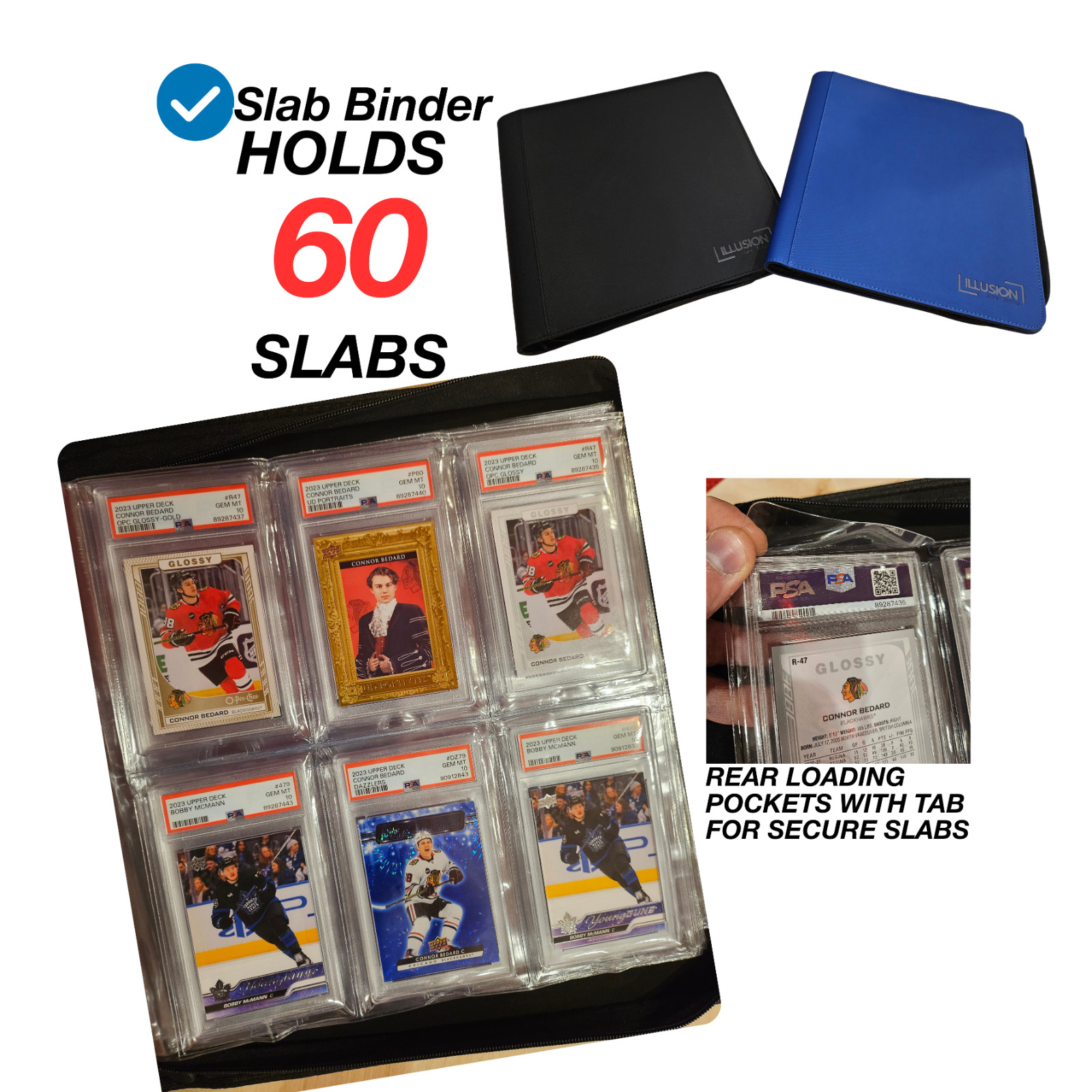 Graded Trading Card Binder  |  60 slab capacity | Pokemon or Sports Cards Folder