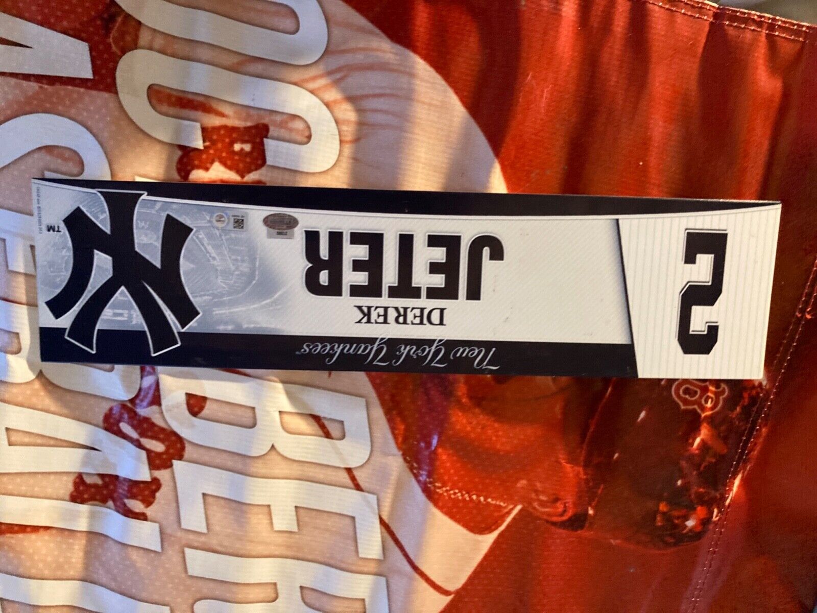 Derek Jeter final season Game Used Locker name plate MLB Steiner authenticated 
