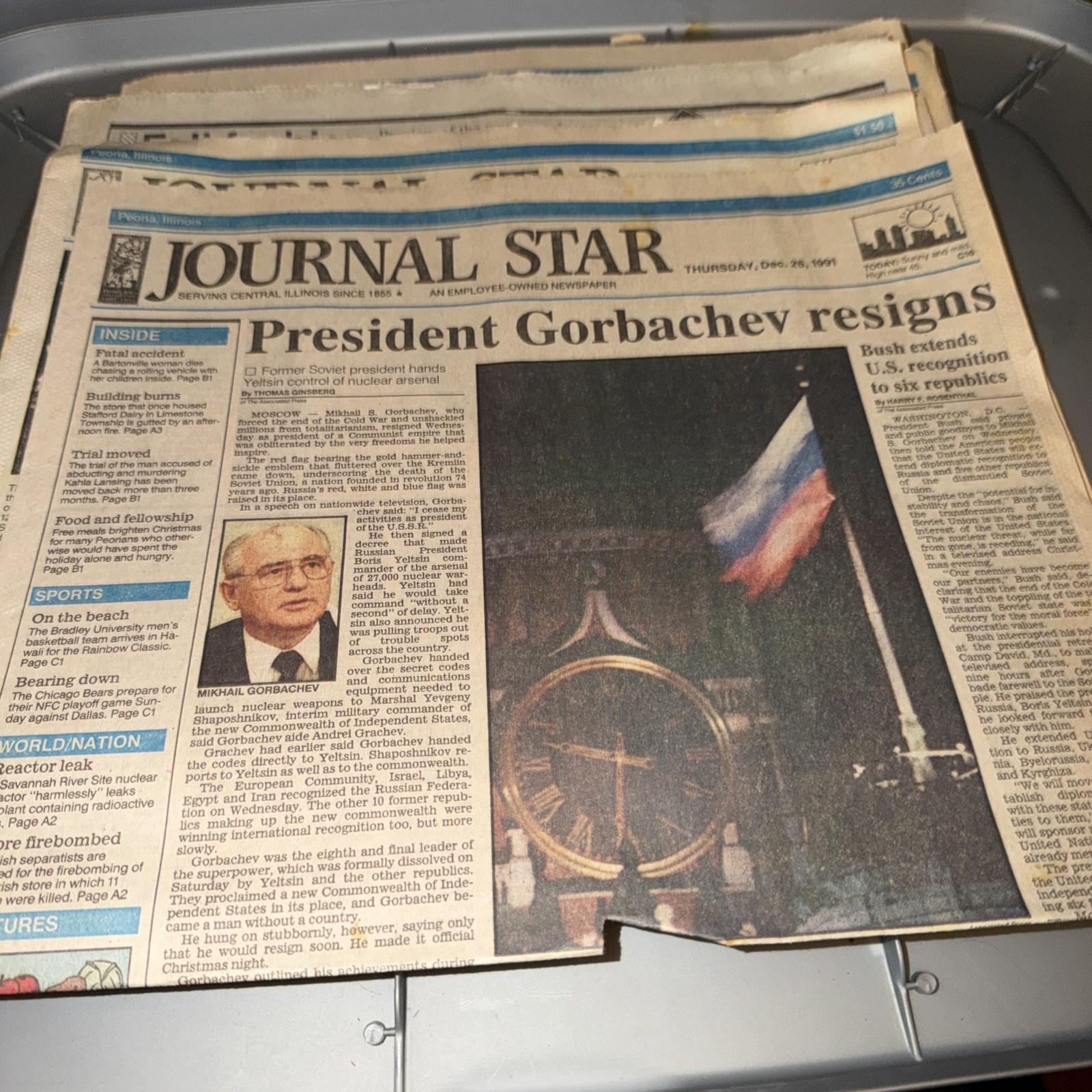 Lot Of Old Newspapers About Gorbachev And Soviet Union 1989-1991 Lot Of Old Newspapers About Gorbachev And Soviet Union 1989-1991