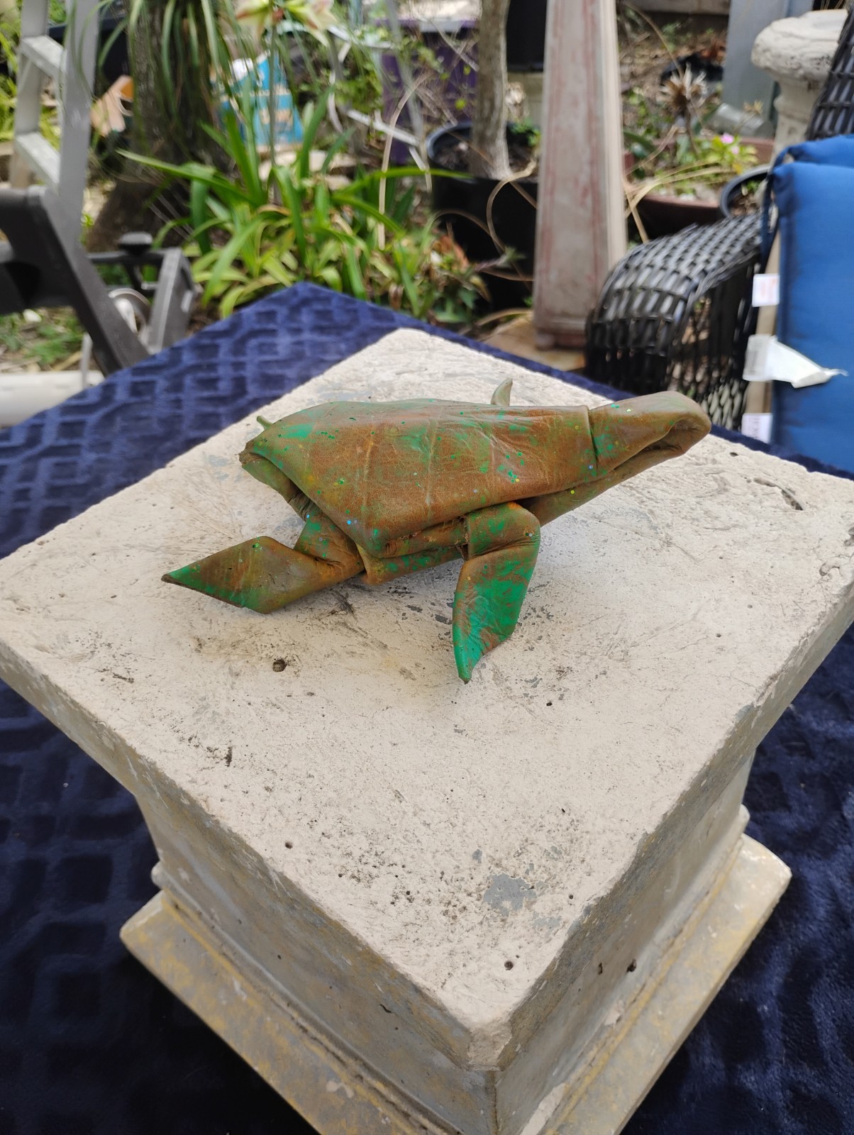 Handmade 100% Leather Origami Sea Turtle Handmade 100% Leather Origami Sea Turtle