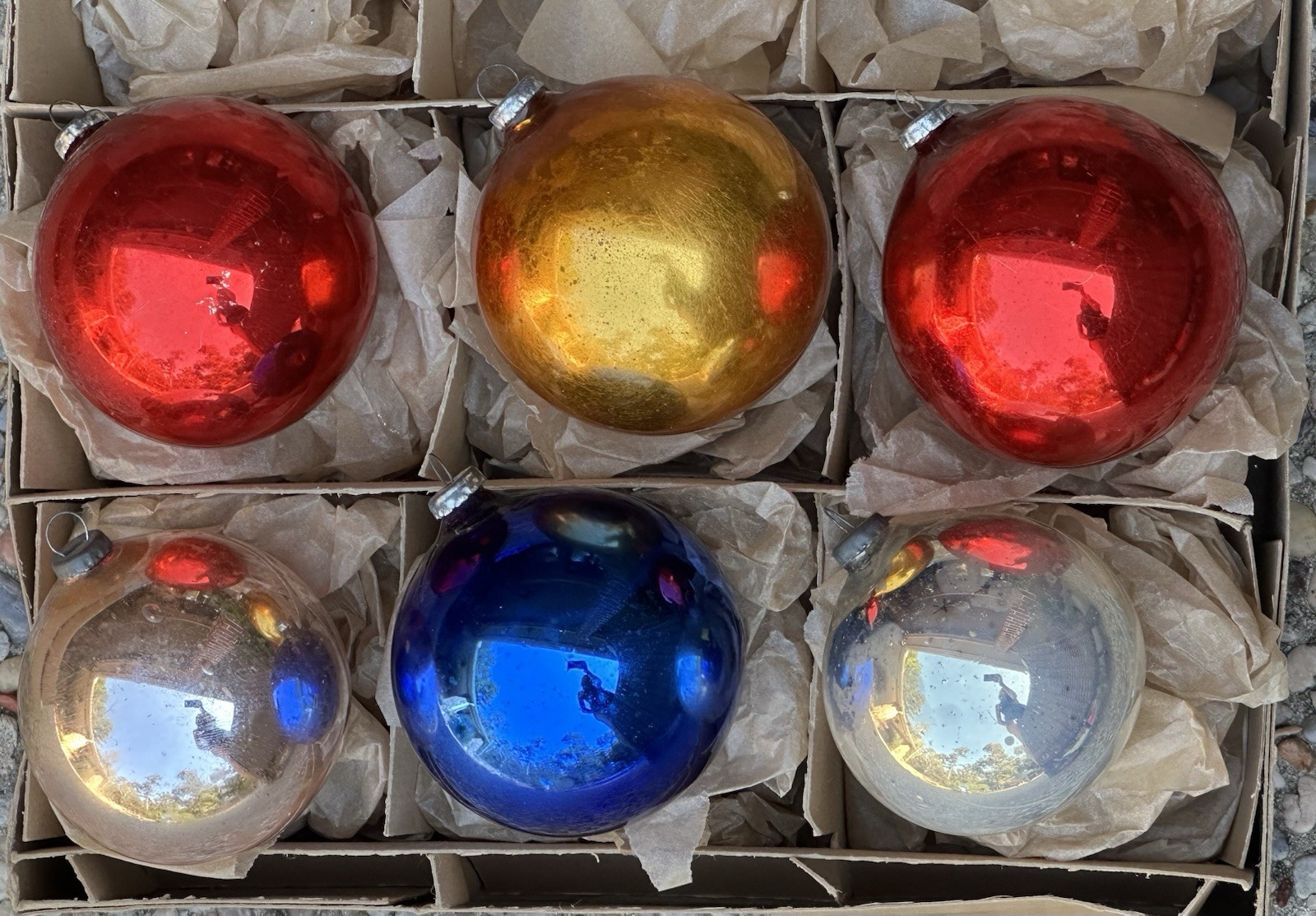 Vintage Japan XL Multi-color Glass Christmas Ornaments Vintage Japan XL Multi-color Glass Christmas Ornaments