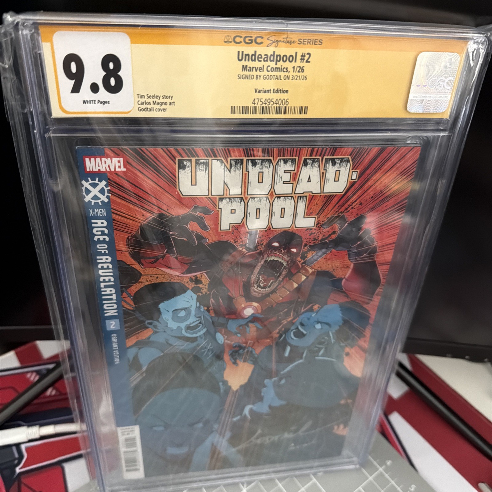 Marvel Comics Undeadpool #2 1/26 Signed by Godtail Artist CGC 9.8 White Pages Marvel Comics Undeadpool #2 1/26 Signed by Godtail Artist CGC 9.8 White Pages