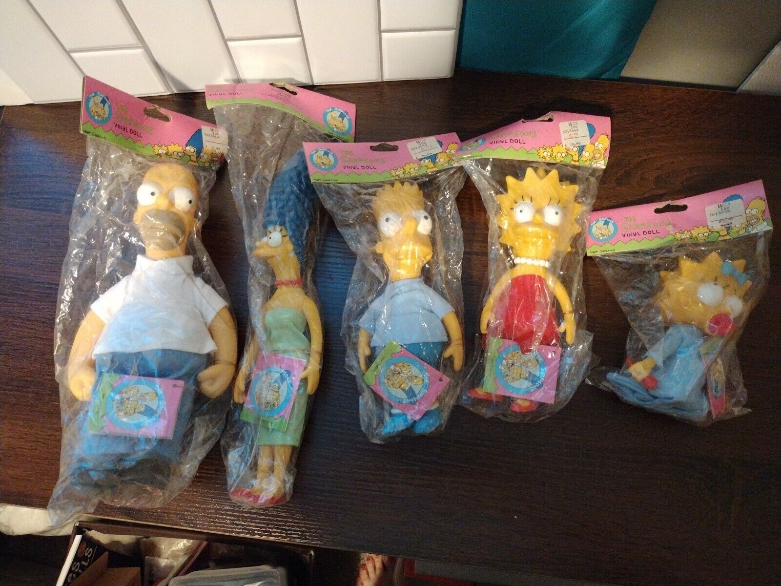 Vintage 1990 The Simpsons Vinyl Dolls Hamilton Gifts New / Sealed Complete Set