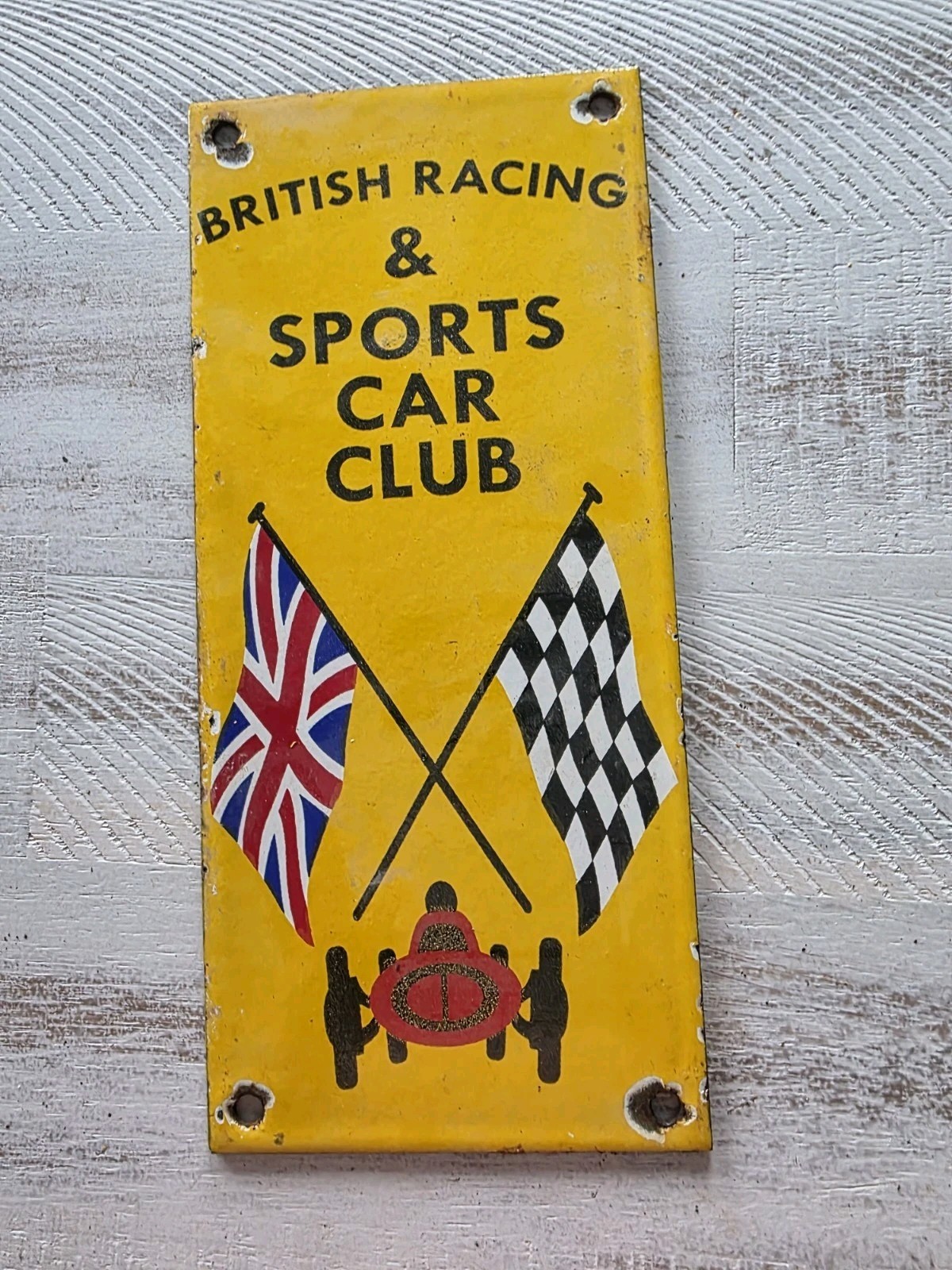 VINTAGE BRITISH RACING AND SPORTS CLUB PORCELAIN SIGN 9.75 VINTAGE BRITISH RACING AND SPORTS CLUB PORCELAIN SIGN 9.75