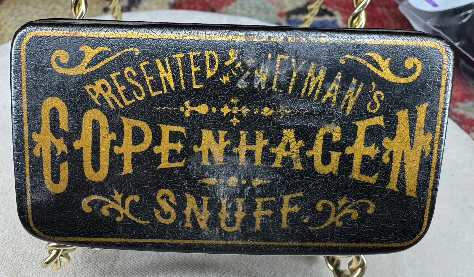 Antique 1800\'s Copenhagen Weyman Bros. Snuff Laquered Box RARE - EXCELLENT