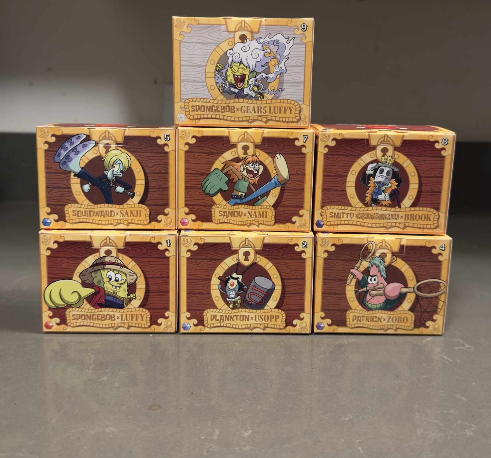 McDonald's SpongeBob x One Piece 7 Toy Set; 1, 2, 4, 5, 7, 8, 9, + Happy Box McDonald's SpongeBob x One Piece 7 Toy Set; 1, 2, 4, 5, 7, 8, 9, + Happy Box
