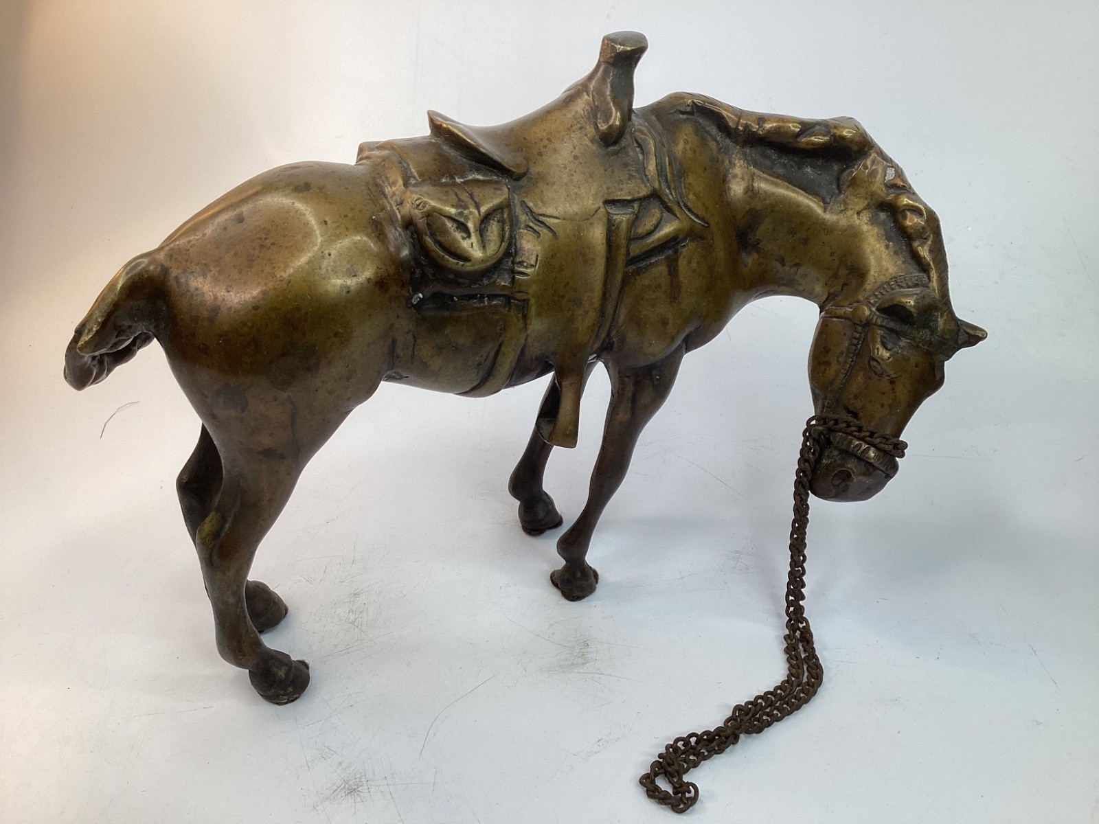 Vintage cast-metal horse 11.5” long 8” tall (k5) Vintage cast-metal horse 11.5” long 8” tall (k5)
