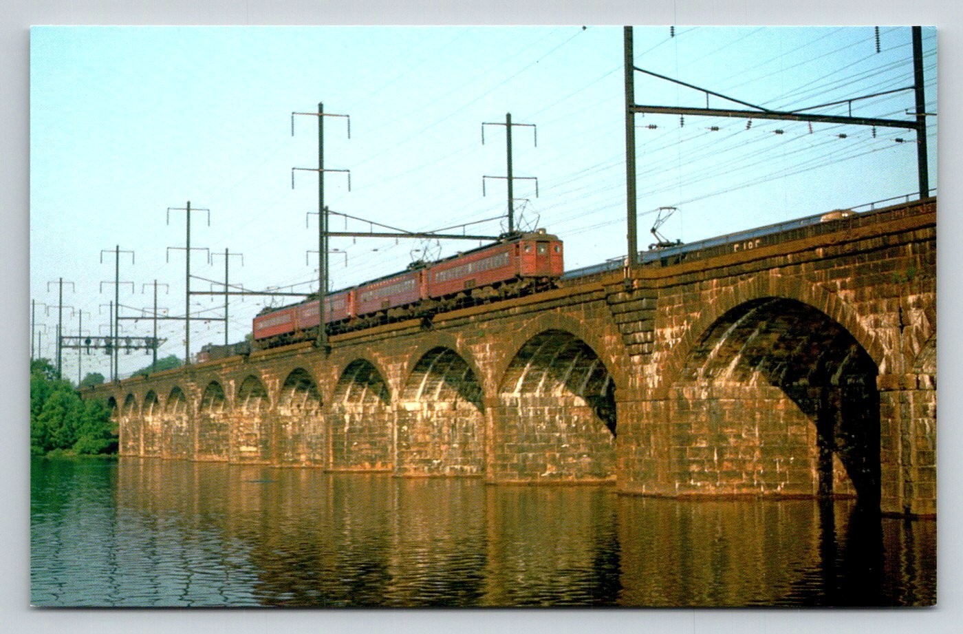 1967 Pennsylvania RR MP54 Electric Train Delaware River Trenton NJ Postcard 1967 Pennsylvania RR MP54 Electric Train Delaware River Trenton NJ Postcard