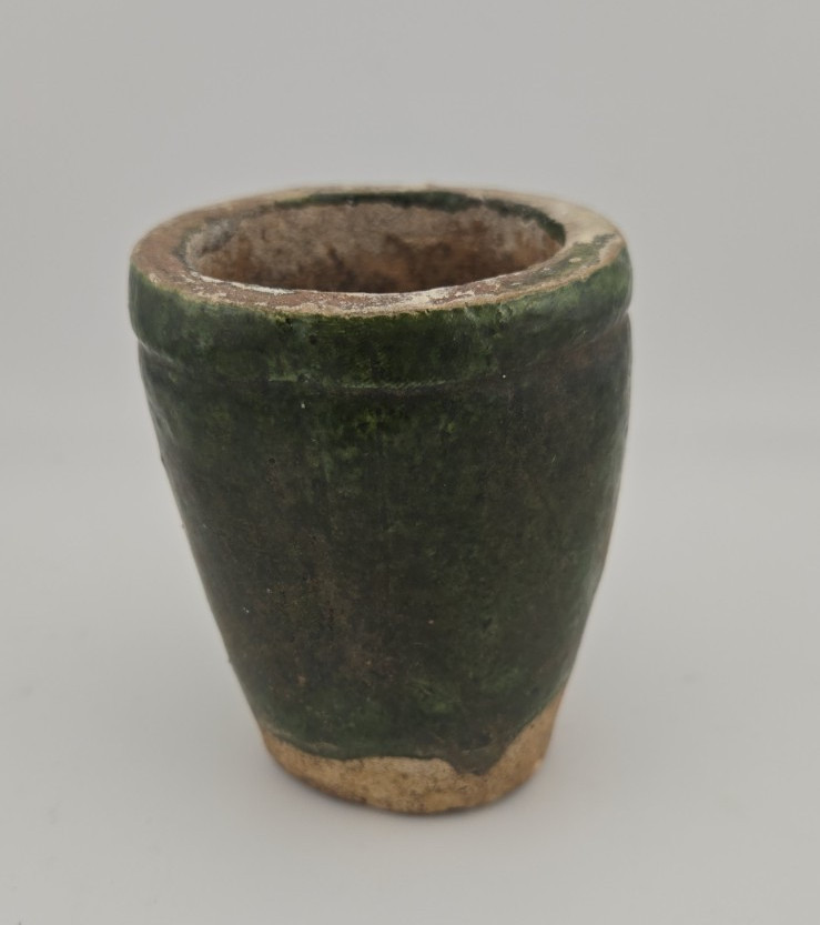 Antique Chinese Shiwan Green Glazed Ceramic Jar / Planter w/out Lid c1900 Antique Chinese Shiwan Green Glazed Ceramic Jar / Planter w/out Lid c1900