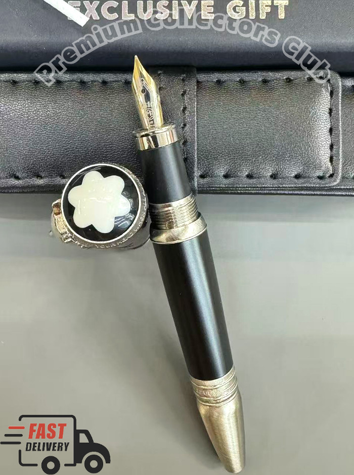 MONTBLANC Rudyard Kipling Wolf Head Black Silver Fountain Pen Luxury Gift Fast MONTBLANC Rudyard Kipling Wolf Head Black Silver Fountain Pen Luxury Gift Fast