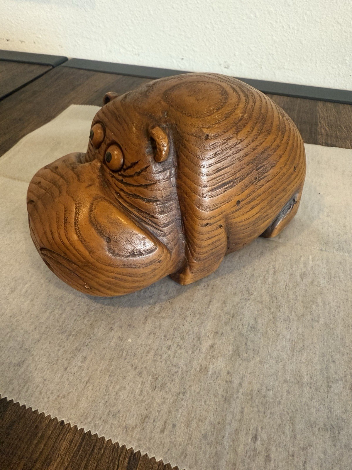 Vintage House Hippo MCM Carved Wood Teak Hippopotamus Haus Hippo Vintage House Hippo MCM Carved Wood Teak Hippopotamus Haus Hippo